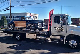 Antique Car on a Flat Bed Truck